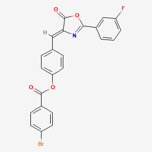 molecular formula C23H13BrFNO4 B5042862 [4-[(Z)-[2-(3-fluorophenyl)-5-oxo-1,3-oxazol-4-ylidene]methyl]phenyl] 4-bromobenzoate 