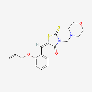 molecular formula C18H20N2O3S2 B5042870 (5E)-3-(morpholin-4-ylmethyl)-5-[(2-prop-2-enoxyphenyl)methylidene]-2-sulfanylidene-1,3-thiazolidin-4-one 