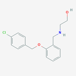 molecular formula C16H18ClNO2 B504288 2-({2-[(4-Chlorobenzyl)oxy]benzyl}amino)ethanol 