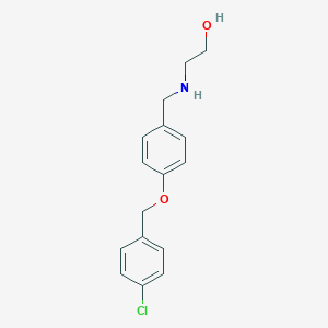molecular formula C16H18ClNO2 B504289 2-({4-[(4-Chlorobenzyl)oxy]benzyl}amino)ethanol 