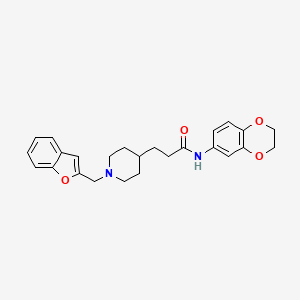 molecular formula C25H28N2O4 B5042916 3-[1-(1-benzofuran-2-ylmethyl)-4-piperidinyl]-N-(2,3-dihydro-1,4-benzodioxin-6-yl)propanamide 