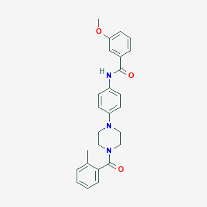 molecular formula C26H27N3O3 B504292 3-Methoxy-N-{4-[4-(2-methylbenzoyl)piperazin-1-YL]phenyl}benzamide 