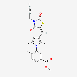 methyl 3-(3-{(E)-[2,4-dioxo-3-(prop-2-yn-1-yl)-1,3-thiazolidin-5-ylidene]methyl}-2,5-dimethyl-1H-pyrrol-1-yl)-4-methylbenzoate