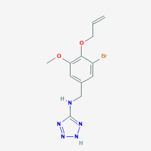 molecular formula C12H14BrN5O2 B504296 N-[4-(allyloxy)-3-bromo-5-methoxybenzyl]-N-(2H-tetraazol-5-yl)amine 