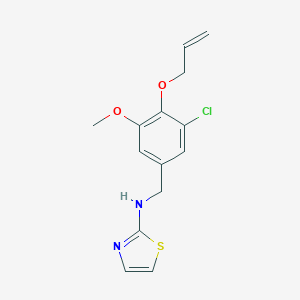 molecular formula C14H15ClN2O2S B504297 N-[4-(allyloxy)-3-chloro-5-methoxybenzyl]-N-(1,3-thiazol-2-yl)amine 