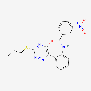 molecular formula C19H17N5O3S B5042974 6-(3-Nitrophenyl)-3-(propylsulfanyl)-6,7-dihydro[1,2,4]triazino[5,6-D][3,1]benzoxazepine 