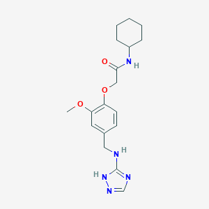 molecular formula C18H25N5O3 B504299 N-cyclohexyl-2-{2-methoxy-4-[(1H-1,2,4-triazol-3-ylamino)methyl]phenoxy}acetamide 