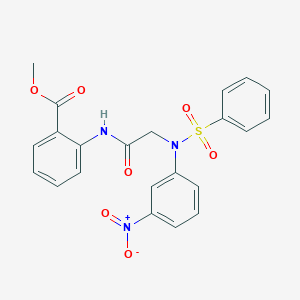 molecular formula C22H19N3O7S B5043007 methyl 2-[[2-[N-(benzenesulfonyl)-3-nitroanilino]acetyl]amino]benzoate 