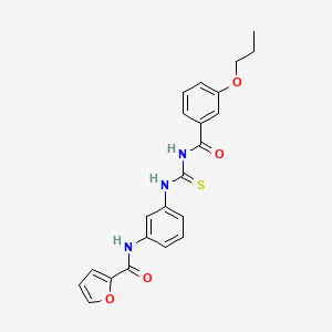 N-[3-({[(3-PROPOXYPHENYL)FORMAMIDO]METHANETHIOYL}AMINO)PHENYL]FURAN-2-CARBOXAMIDE