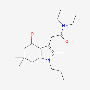 molecular formula C20H32N2O2 B5043012 N,N-diethyl-2-(2,6,6-trimethyl-4-oxo-1-propyl-4,5,6,7-tetrahydro-1H-indol-3-yl)acetamide 