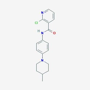 molecular formula C18H20ClN3O B504302 2-chloro-N-[4-(4-methyl-1-piperidinyl)phenyl]nicotinamide 