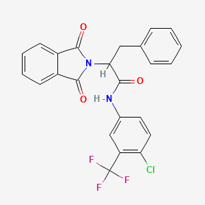 molecular formula C24H16ClF3N2O3 B5043025 N-[4-CHLORO-3-(TRIFLUOROMETHYL)PHENYL]-2-(1,3-DIOXO-2,3-DIHYDRO-1H-ISOINDOL-2-YL)-3-PHENYLPROPANAMIDE 