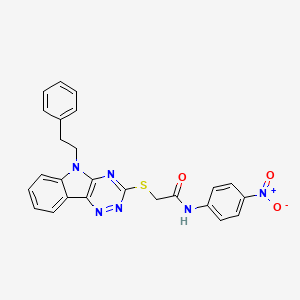 N~1~-(4-NITROPHENYL)-2-[(5-PHENETHYL-5H-[1,2,4]TRIAZINO[5,6-B]INDOL-3-YL)SULFANYL]ACETAMIDE