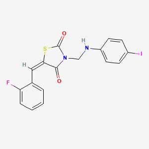 5-(2-fluorobenzylidene)-3-{[(4-iodophenyl)amino]methyl}-1,3-thiazolidine-2,4-dione