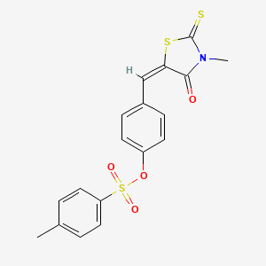 4-[(3-methyl-4-oxo-2-thioxo-1,3-thiazolidin-5-ylidene)methyl]phenyl 4-methylbenzenesulfonate