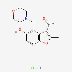 molecular formula C16H20ClNO4 B5043058 1-[5-hydroxy-2-methyl-4-(4-morpholinylmethyl)-1-benzofuran-3-yl]ethanone hydrochloride 