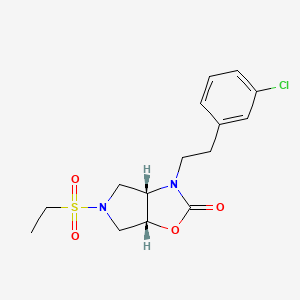 molecular formula C15H19ClN2O4S B5043065 (3aS,6aR)-3-[2-(3-chlorophenyl)ethyl]-5-ethylsulfonyl-3a,4,6,6a-tetrahydropyrrolo[3,4-d][1,3]oxazol-2-one 