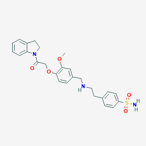 molecular formula C26H29N3O5S B504307 4-[2-({4-[2-(2,3-dihydro-1H-indol-1-yl)-2-oxoethoxy]-3-methoxybenzyl}amino)ethyl]benzenesulfonamide 