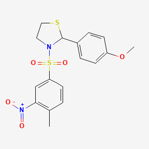 2-(4-Methoxyphenyl)-3-(4-methyl-3-nitrophenyl)sulfonyl-1,3-thiazolidine