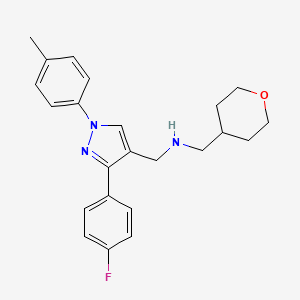 molecular formula C23H26FN3O B5043086 1-[3-(4-fluorophenyl)-1-(4-methylphenyl)-1H-pyrazol-4-yl]-N-(tetrahydro-2H-pyran-4-ylmethyl)methanamine 