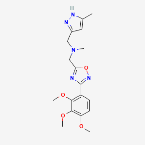 molecular formula C18H23N5O4 B5043095 N-methyl-1-(5-methyl-1H-pyrazol-3-yl)-N-{[3-(2,3,4-trimethoxyphenyl)-1,2,4-oxadiazol-5-yl]methyl}methanamine 