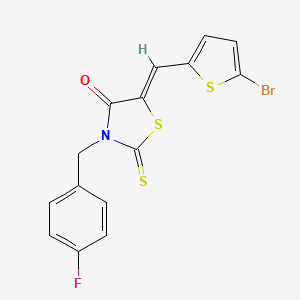 (5Z)-5-[(5-bromothiophen-2-yl)methylidene]-3-(4-fluorobenzyl)-2-thioxo-1,3-thiazolidin-4-one