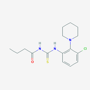 molecular formula C16H22ClN3OS B504310 N-[(3-chloro-2-piperidin-1-ylphenyl)carbamothioyl]butanamide 