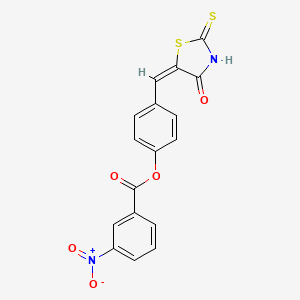 molecular formula C17H10N2O5S2 B5043109 [4-[(E)-(4-oxo-2-sulfanylidene-1,3-thiazolidin-5-ylidene)methyl]phenyl] 3-nitrobenzoate 