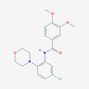 molecular formula C19H21ClN2O4 B504311 N-[5-chloro-2-(4-morpholinyl)phenyl]-3,4-dimethoxybenzamide 