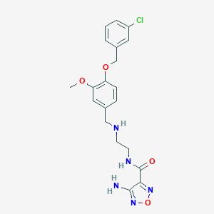 4-amino-N-[2-({4-[(3-chlorobenzyl)oxy]-3-methoxybenzyl}amino)ethyl]-1,2,5-oxadiazole-3-carboxamide