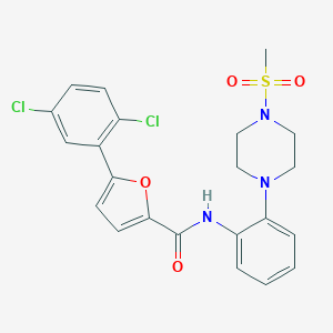molecular formula C22H21Cl2N3O4S B504313 5-(2,5-dichlorophenyl)-N-{2-[4-(methylsulfonyl)-1-piperazinyl]phenyl}-2-furamide 
