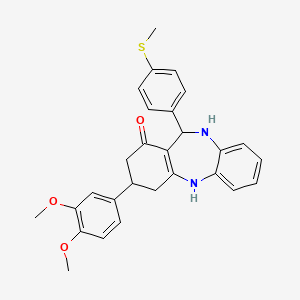 3-(3,4-dimethoxyphenyl)-11-[4-(methylsulfanyl)phenyl]-2,3,4,5,10,11-hexahydro-1H-dibenzo[b,e][1,4]diazepin-1-one