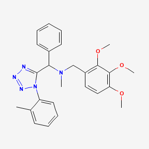 molecular formula C26H29N5O3 B5043171 N-methyl-1-[1-(2-methylphenyl)-1H-tetrazol-5-yl]-1-phenyl-N-(2,3,4-trimethoxybenzyl)methanamine 