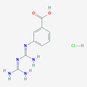 molecular formula C9H12ClN5O2 B5043207 3-[[Amino-(diaminomethylideneamino)methylidene]amino]benzoic acid;hydrochloride 