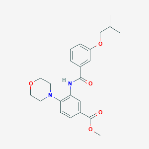 molecular formula C23H28N2O5 B504322 Methyl 3-[(3-isobutoxybenzoyl)amino]-4-(4-morpholinyl)benzoate 