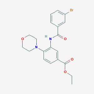 molecular formula C20H21BrN2O4 B504323 Ethyl 3-[(3-bromobenzoyl)amino]-4-(4-morpholinyl)benzoate 