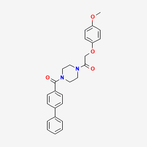 molecular formula C26H26N2O4 B5043232 1-[4-(Biphenyl-4-ylcarbonyl)piperazin-1-yl]-2-(4-methoxyphenoxy)ethanone 