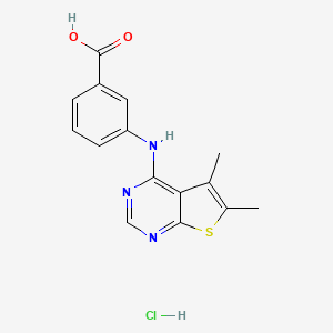 3-((5,6-Dimethylthieno[2,3-d]pyrimidin-4-yl)amino)benzoic acid hydrochloride