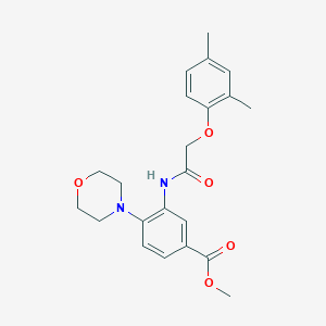 molecular formula C22H26N2O5 B504325 Methyl 3-{[(2,4-dimethylphenoxy)acetyl]amino}-4-(4-morpholinyl)benzoate 