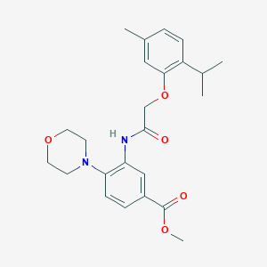 molecular formula C24H30N2O5 B504327 Methyl 3-{[(2-isopropyl-5-methylphenoxy)acetyl]amino}-4-(4-morpholinyl)benzoate 