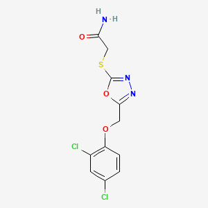 molecular formula C11H9Cl2N3O3S B5043274 2-[[5-[(2,4-dichlorophenoxy)methyl]-1,3,4-oxadiazol-2-yl]sulfanyl]acetamide 