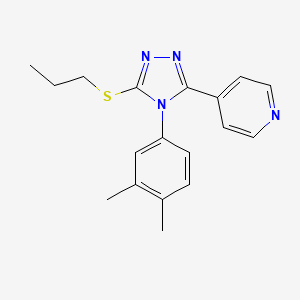 4-[4-(3,4-dimethylphenyl)-5-(propylthio)-4H-1,2,4-triazol-3-yl]pyridine