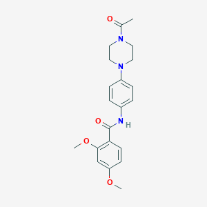 molecular formula C21H25N3O4 B504328 N-[4-(4-acetylpiperazin-1-yl)phenyl]-2,4-dimethoxybenzamide 