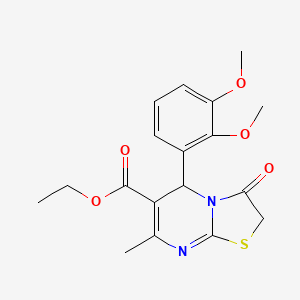 molecular formula C18H20N2O5S B5043287 ethyl 5-(2,3-dimethoxyphenyl)-7-methyl-3-oxo-2,3-dihydro-5H-[1,3]thiazolo[3,2-a]pyrimidine-6-carboxylate 