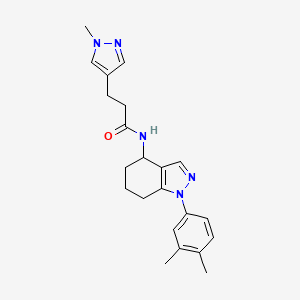 N-[1-(3,4-dimethylphenyl)-4,5,6,7-tetrahydroindazol-4-yl]-3-(1-methylpyrazol-4-yl)propanamide