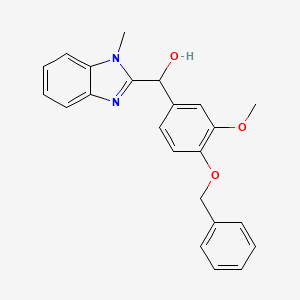 molecular formula C23H22N2O3 B5043302 [4-(benzyloxy)-3-methoxyphenyl](1-methyl-1H-benzimidazol-2-yl)methanol 