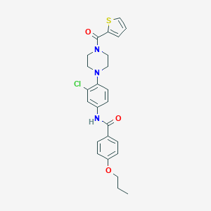 molecular formula C25H26ClN3O3S B504331 N-{3-chloro-4-[4-(2-thienylcarbonyl)-1-piperazinyl]phenyl}-4-propoxybenzamide 