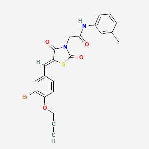 molecular formula C22H17BrN2O4S B5043312 2-{(5Z)-5-[3-bromo-4-(prop-2-yn-1-yloxy)benzylidene]-2,4-dioxo-1,3-thiazolidin-3-yl}-N-(3-methylphenyl)acetamide 