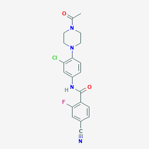 molecular formula C20H18ClFN4O2 B504332 N-[4-(4-acetylpiperazin-1-yl)-3-chlorophenyl]-4-cyano-2-fluorobenzamide 