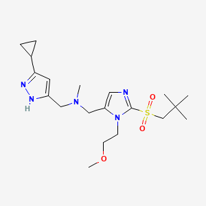 molecular formula C20H33N5O3S B5043333 1-(3-cyclopropyl-1H-pyrazol-5-yl)-N-[[2-(2,2-dimethylpropylsulfonyl)-3-(2-methoxyethyl)imidazol-4-yl]methyl]-N-methylmethanamine 